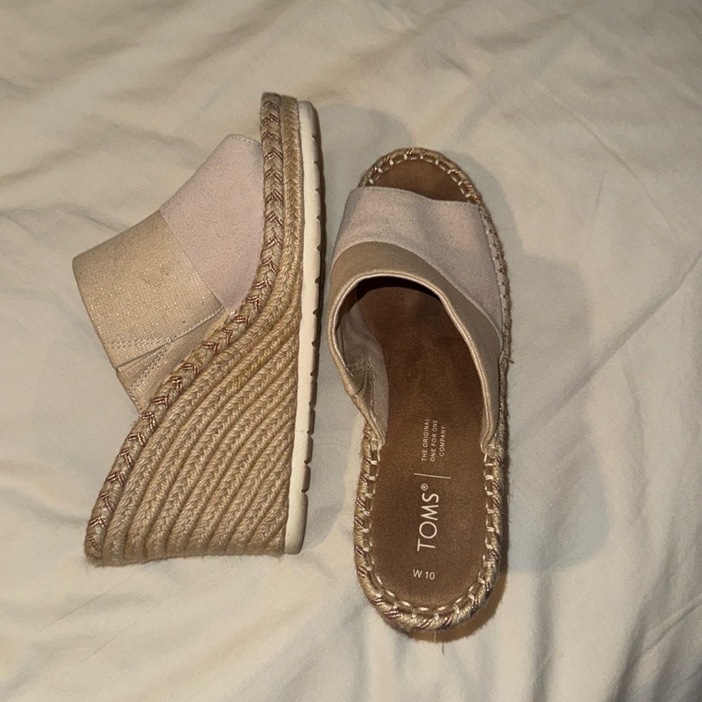 Tom’s Monica Shimmer Slide Wedge Sandals